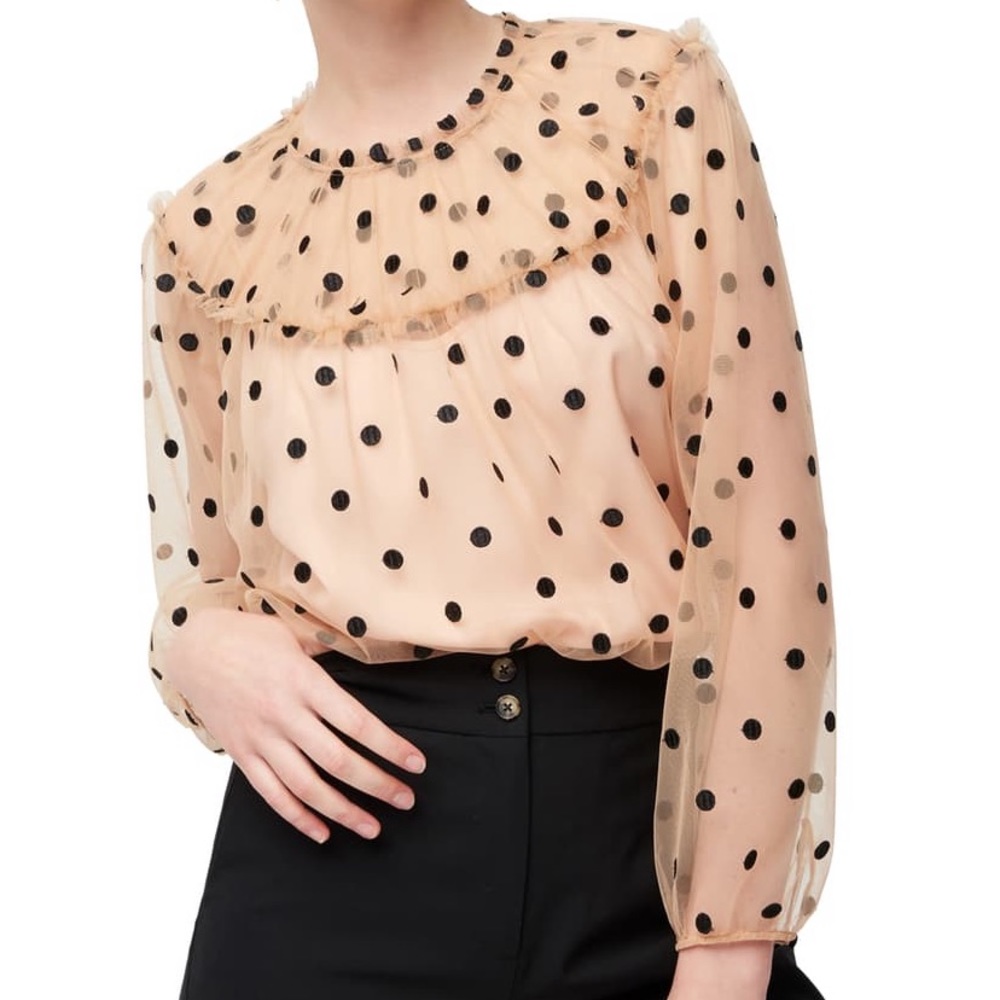 J. Crew Diana Candy Dot Tulle Top NWT